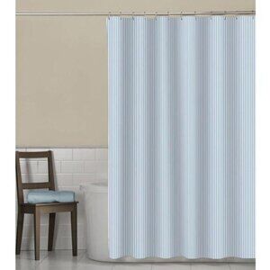 New Maytex Seersucker Aqua Stripe Shower Curtain